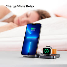 UNITEK P1300AGY01 Qi2 Foldable 3-in-1 Wireless Charging Station 15W MagSafe for iPhone Apple Watch AirPods