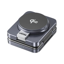 UNITEK P1300AGY01 Qi2 Foldable 3-in-1 Wireless Charging Station 15W MagSafe for iPhone Apple Watch AirPods