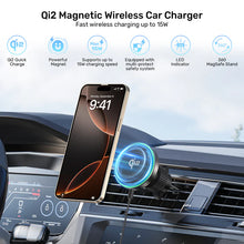 UNITEK P1404ABK01 Qi2 Magnetic Wireless Car Charger 15W MagSafe for iPhone 16-12 Samsung Air Vent Mount