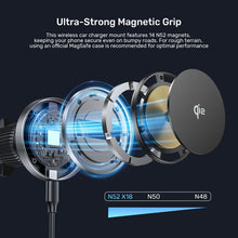 UNITEK P1404ABK01 Qi2 Magnetic Wireless Car Charger 15W MagSafe for iPhone 16-12 Samsung Air Vent Mount