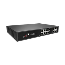 12-Port Gigabit PoE Network Switch with Gigabit Uplink & 2 SFP | PLN-1108GB-SFP | 8 × Gigabit PoE Ports | 2 × RJ45 Uplink | 2 × SFP Fiber | 130W PoE Budget | 24 Gbps Switching | 4KV Lightning Protection | IP30