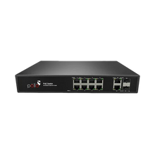 12-Port Gigabit PoE Network Switch with Gigabit Uplink & 2 SFP | PLN-1108GB-SFP | 8 × Gigabit PoE Ports | 2 × RJ45 Uplink | 2 × SFP Fiber | 130W PoE Budget | 24 Gbps Switching | 4KV Lightning Protection | IP30