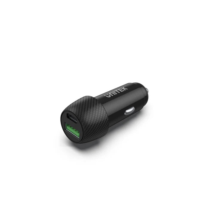 UNITEK P1400A Powertrain Duo 38W Car Charger 2-Port USB-C PD 20W USB-A QC3.0 18W for iPhone Samsung