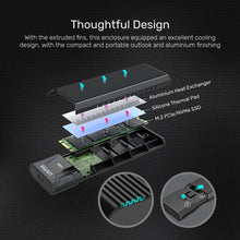 UNITEK S1203ABK SolidForce PCIe NVMe Enclosure Lite USB-C 10Gbps for M.2 SSD 2242 2260 2280