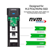 UNITEK S1203ABK SolidForce PCIe NVMe Enclosure Lite USB-C 10Gbps for M.2 SSD 2242 2260 2280
