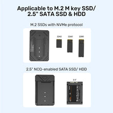 UNITEK S1229CBK01 M.2 NVMe & SATA 2.5 SSD Enclosure 10Gbps USB-C Tool-Free for Windows Mac Linux