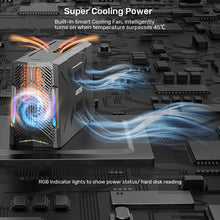 UNITEK S1234B01-EU USB-C Docking Station M.2 NVMe & SATA 2.5/3.5 HDD SSD 10Gbps Active Cooling RGB