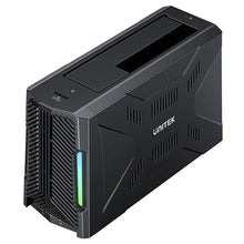 UNITEK S1234B01-EU USB-C Docking Station M.2 NVMe & SATA 2.5/3.5 HDD SSD 10Gbps Active Cooling RGB
