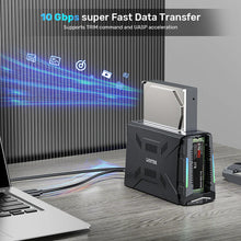 UNITEK S1234B01-EU USB-C Docking Station M.2 NVMe & SATA 2.5/3.5 HDD SSD 10Gbps Active Cooling RGB
