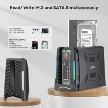 UNITEK S1234B01-EU USB-C Docking Station M.2 NVMe & SATA 2.5/3.5 HDD SSD 10Gbps Active Cooling RGB