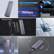 UNITEK S1241B01 M.2 NVMe SSD Enclosure USB-C 10Gbps for 2230 2242 2260 2280 Up to 8TB Aluminum