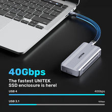UNITEK S1242AGY01 USB4 NVMe M.2 SSD Enclosure 40Gbps 3800MB/s Cooling Fan for Thunderbolt 3/4