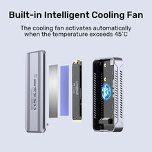 UNITEK S1242AGY01 USB4 NVMe M.2 SSD Enclosure 40Gbps 3800MB/s Cooling Fan for Thunderbolt 3/4