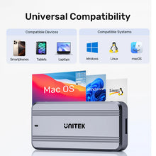 UNITEK S1242AGY01 USB4 NVMe M.2 SSD Enclosure 40Gbps 3800MB/s Cooling Fan for Thunderbolt 3/4