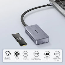 UNITEK S1242AGY01 USB4 NVMe M.2 SSD Enclosure 40Gbps 3800MB/s Cooling Fan for Thunderbolt 3/4