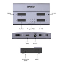 UNITEK S1243BGY01-EU USB4 4-Bay M.2 NVMe SSD Docking Station 40Gbps 1-to-3 Offline Clone 32TB