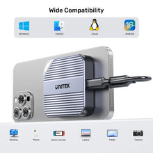 UNITEK S1244AGY01 Magnetic M.2 2230 NVMe SSD Enclosure 10Gbps PD100W MagSafe for iPhone 16/15 Pro