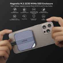 UNITEK S1244AGY01 Magnetic M.2 2230 NVMe SSD Enclosure 10Gbps PD100W MagSafe for iPhone 16/15 Pro