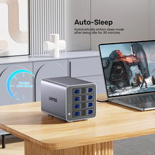 UNITEK S1301AGY01-EU 4-Bay RAID Enclosure for 2.5 3.5 SATA HDD SSD Up to 80TB 8 RAID Modes USB 3.0 eSATA