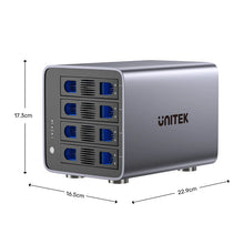 UNITEK S1301AGY01-EU 4-Bay RAID Enclosure for 2.5 3.5 SATA HDD SSD Up to 80TB 8 RAID Modes USB 3.0 eSATA