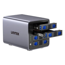 UNITEK S1301AGY01-EU 4-Bay RAID Enclosure for 2.5 3.5 SATA HDD SSD Up to 80TB 8 RAID Modes USB 3.0 eSATA