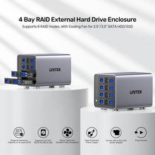 UNITEK S1301AGY01-EU 4-Bay RAID Enclosure for 2.5 3.5 SATA HDD SSD Up to 80TB 8 RAID Modes USB 3.0 eSATA