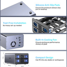 UNITEK S1308B01-EU 2-Bay RAID Enclosure for 2.5 3.5 SATA HDD SSD 5Gbps USB 3.0 RAID 0/1/JBOD/PM