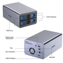 UNITEK S1308B01-EU 2-Bay RAID Enclosure for 2.5 3.5 SATA HDD SSD 5Gbps USB 3.0 RAID 0/1/JBOD/PM