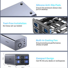 UNITEK S1308C01-EU USB-C 2-Bay RAID Enclosure for 2.5 3.5 SATA HDD SSD 10Gbps RAID 0/1/JBOD/PM