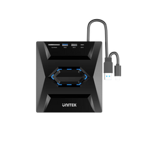 UNITEK T1037A01 External Optical Drive 5-in-1 Hub CD/DVD Burner USB 3.0 5Gbps SD Card Reader for Windows Mac