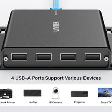 UNITEK U1222ABK01-EU USB-C to 4-Port USB 2.0 Extender over Ethernet Up to 150M with PoC