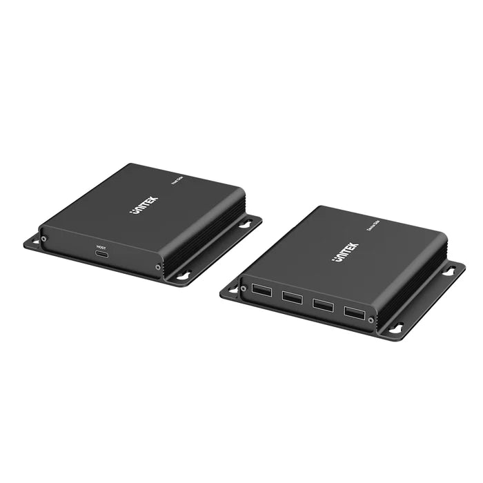 UNITEK U1222ABK01-EU USB-C to 4-Port USB 2.0 Extender over Ethernet Up to 150M with PoC