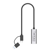UNITEK U1313C USB-C to 2.5G Ethernet Adapter 2500Mbps USB-A Compatible for Gaming Streaming Windows Mac Linux