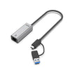 UNITEK U1313C USB-C to 2.5G Ethernet Adapter 2500Mbps USB-A Compatible for Gaming Streaming Windows Mac Linux