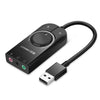 UGREEN 40964 USB External Stereo Sound Adapter for PC Laptop Headset Microphone