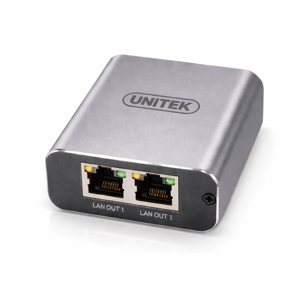 UNITEK U1347A 1-to-2 Gigabit Network Splitter, Metal Shield, 1000 Mbps, Plug & Play Ethernet Splitter for Router, PC, Laptop, Smart TV