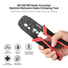 UNITEK OT136ARD01 Multi-Function Ratchet RJ45 RJ11 RJ12 Crimping Tool for Cat5/Cat6 Network Cables
