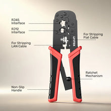 UNITEK OT136ARD01 Multi-Function Ratchet RJ45 RJ11 RJ12 Crimping Tool for Cat5/Cat6 Network Cables