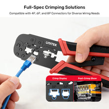 UNITEK OT136ARD01 Multi-Function Ratchet RJ45 RJ11 RJ12 Crimping Tool for Cat5/Cat6 Network Cables