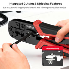 UNITEK OT136ARD01 Multi-Function Ratchet RJ45 RJ11 RJ12 Crimping Tool for Cat5/Cat6 Network Cables