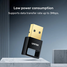 UNITEK B105B USB Bluetooth 5.3 Adapter for PC Windows 11/10 Plug and Play 3Mbps 20m Range 5 Devices