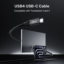 UNITEK C14100ABK01-2M USB4 Cable 240W PD 40Gbps 8K@60Hz 2M Thunderbolt 3 & 4 Compatible Braided