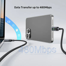 UNITEK C14158ABK01-1M USB-C to C Cable 60W LED Display PD Fast Charging 1M Braided for iPhone MacBook