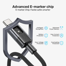 UNITEK C14158ABK01-1M USB-C to C Cable 60W LED Display PD Fast Charging 1M Braided for iPhone MacBook