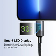 UNITEK C14158ABK01-1M USB-C to C Cable 60W LED Display PD Fast Charging 1M Braided for iPhone MacBook