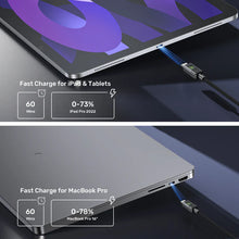 UNITEK C14158ABK01-1M USB-C to C Cable 60W LED Display PD Fast Charging 1M Braided for iPhone MacBook