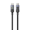 UNITEK C14158ABK01-1M USB-C to C Cable 60W LED Display PD Fast Charging 1M Braided for iPhone MacBook