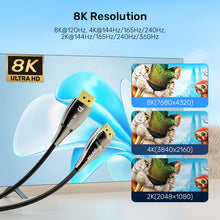 UNITEK C1631ABK01-10M DisplayPort 2.1 Fiber Optic Cable 8K@120Hz 54Gbps 10M for Gaming Monitor PC