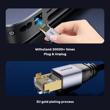 UNITEK C18149AGY03-1.5M Cat8 Ethernet Cable 40Gbps 2000MHz S/FTP Gold-Plated for Gaming PC Router