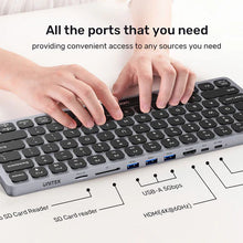 UNITEK D1092A Keyboard with 9-in-1 USB-C Hub 4K@60Hz HDMI 100W PD 3x USB 5Gbps SD MicroSD Backlit